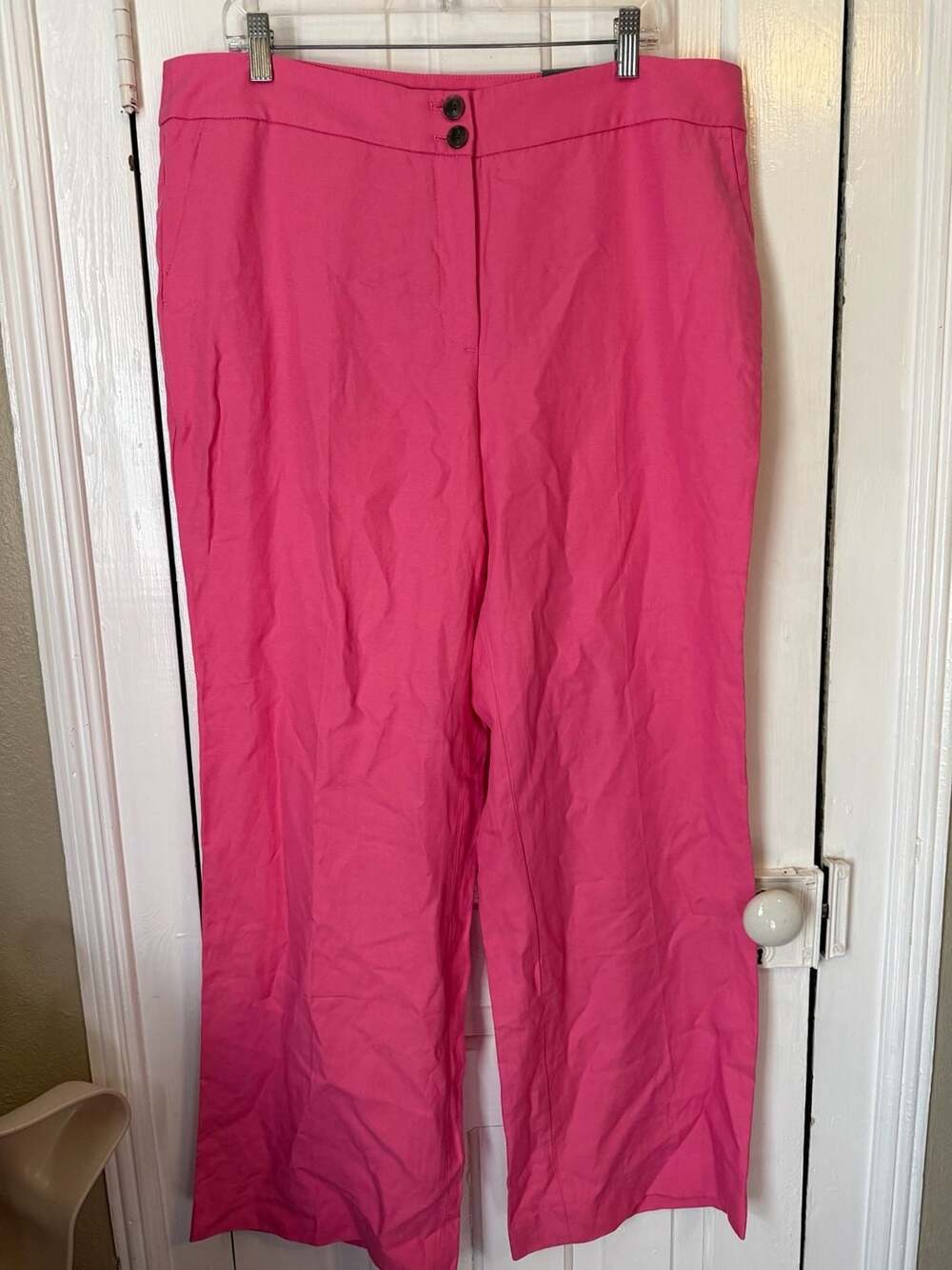 Talbots Greenwich Pants High Waist Wide Leg Pink 14W 14 Wide - Picture 2 of 10